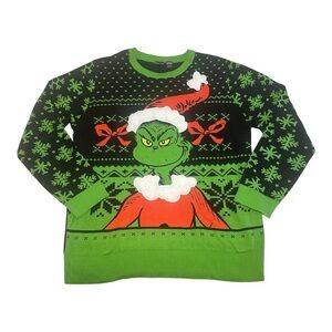 Dr. Seuss Green and Black Knit Sweater Size XXL